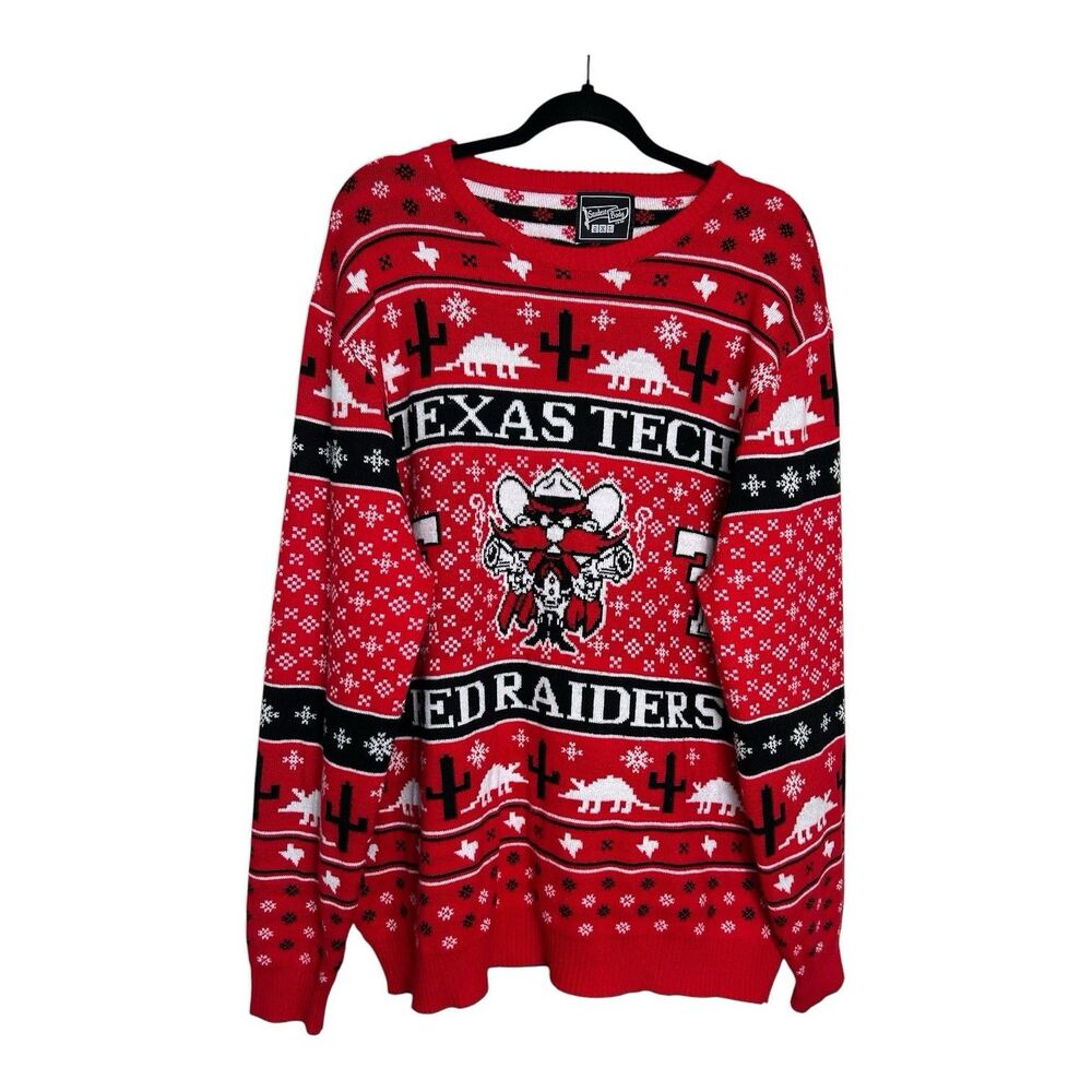 Student Body Texas Tech Red Raiders Ugly Christmas Sweater 2XL EUC